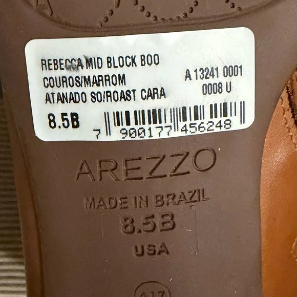 NWT Arezzo Women's Rebecca Mid-Block Leather Booties - Size 8.5 - Picture 10 of 14